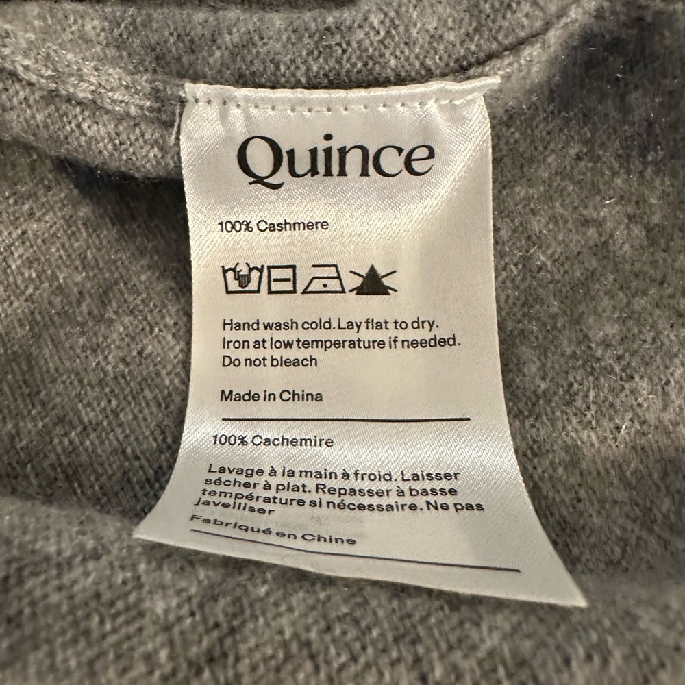 Quince Mongolian Cashmere Full-Zip Hoodie Sweater Heather Grey Size M NWT - Picture 5 of 5